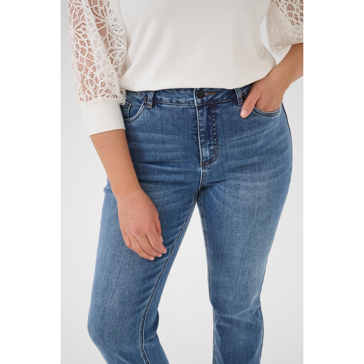 Jeans bleu medium blue denim, KAFFE CURVE