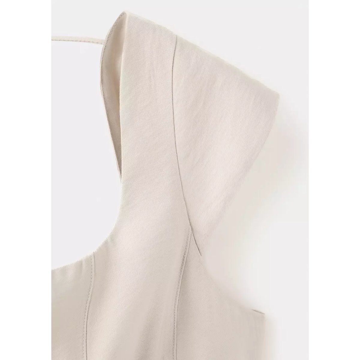 Robe col carré beige, MANGO