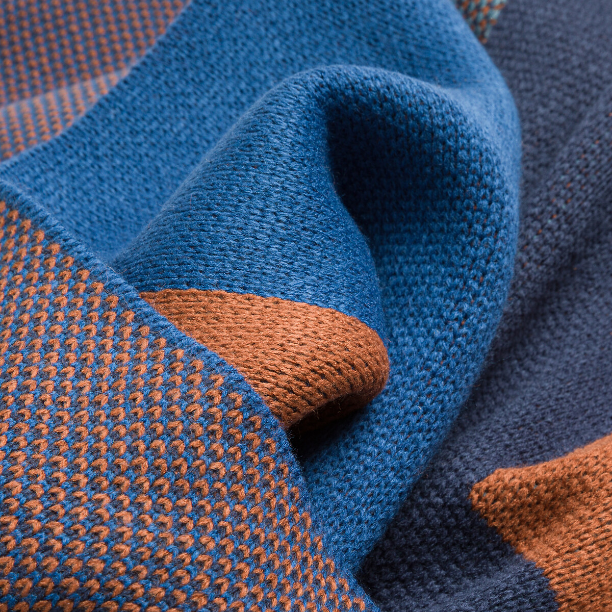 Plaid maille, Anneke multicolore bleu, LA REDOUTE INTERIEURS
