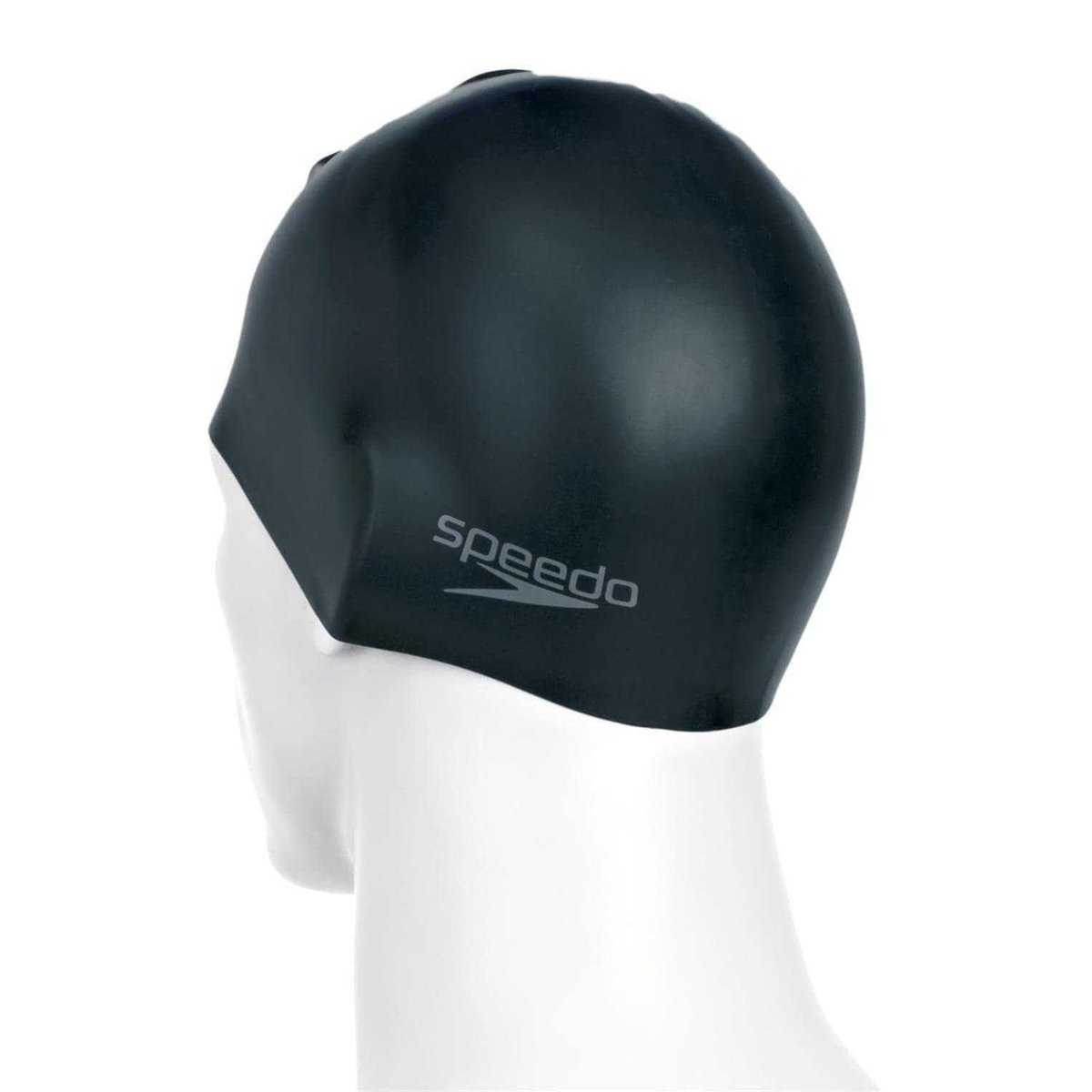 Bonnet de bain uni en silicone noir, SPEEDO