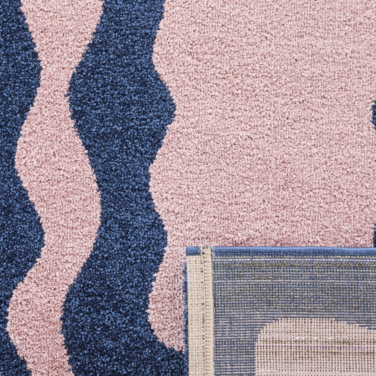Tapis de salon rétro année 70 GROOVY bleu, NAZAR RUGS