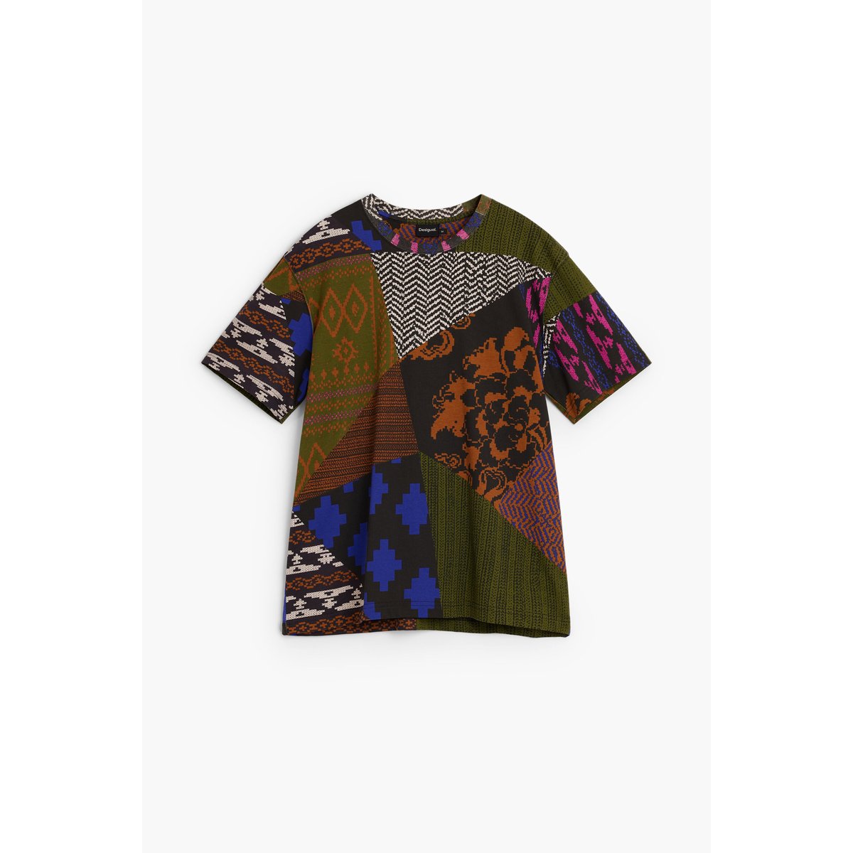 T-shirt à manches courtes imprimé vert, DESIGUAL