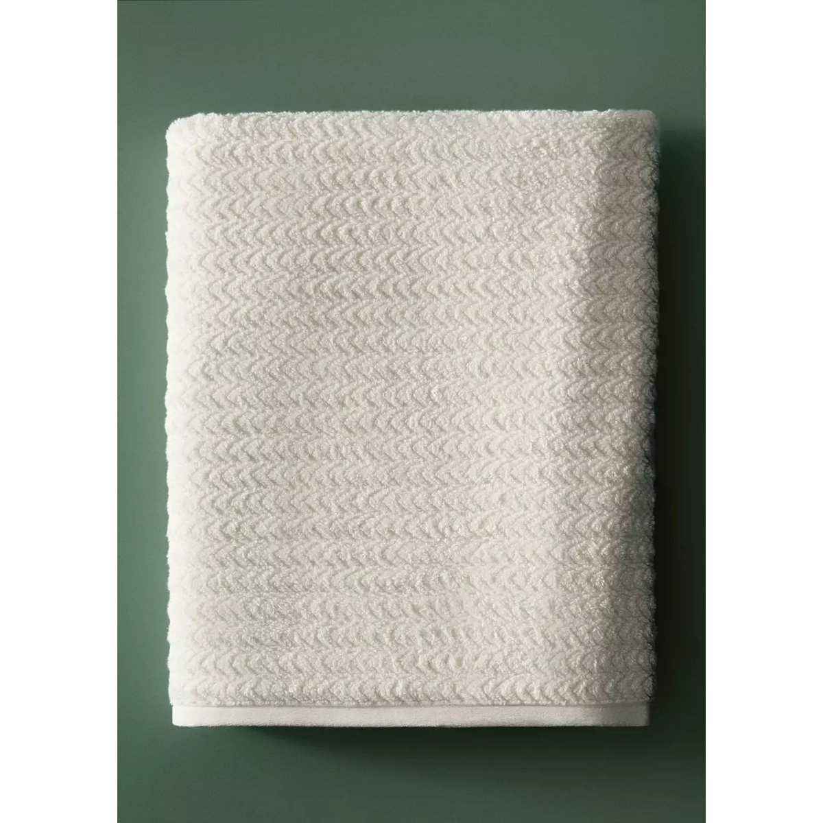 Drap de bain bouclette jacquard chevron écru, MANGO HOME