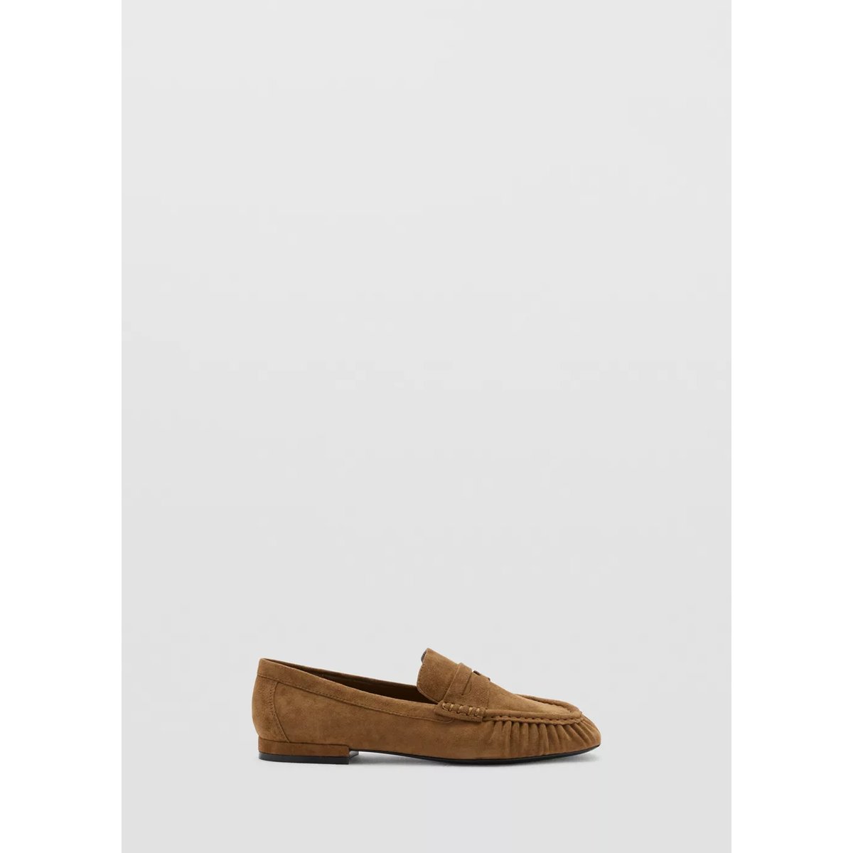 Mocassins suède détail en forme de masque tabac, MANGO