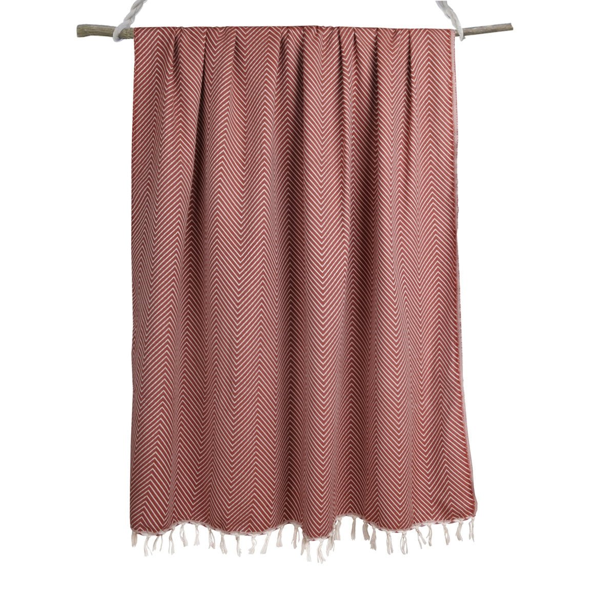 Plaid coton AMSTERDAM rouge tomette, FEBRONIE