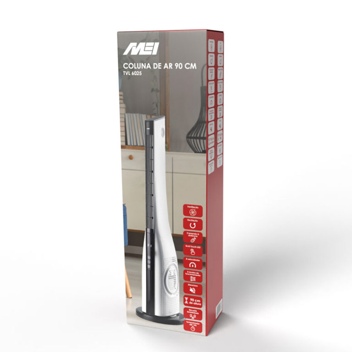 Coluna de ar TVL6025, MEI branco, MEI