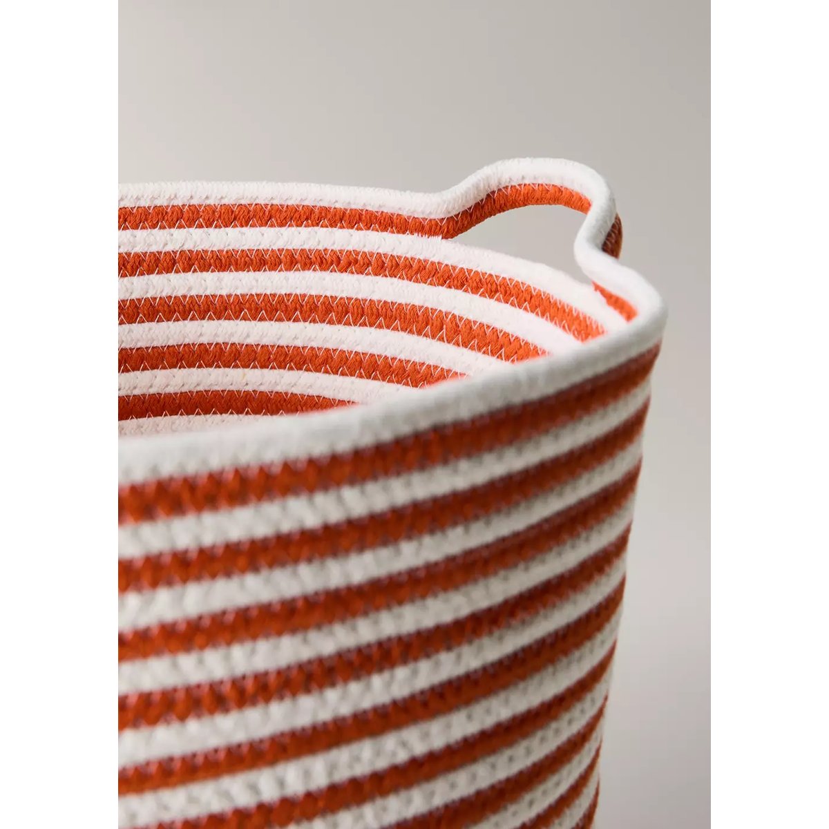 Petit panier en coton à rayures émeraude, MANGO HOME