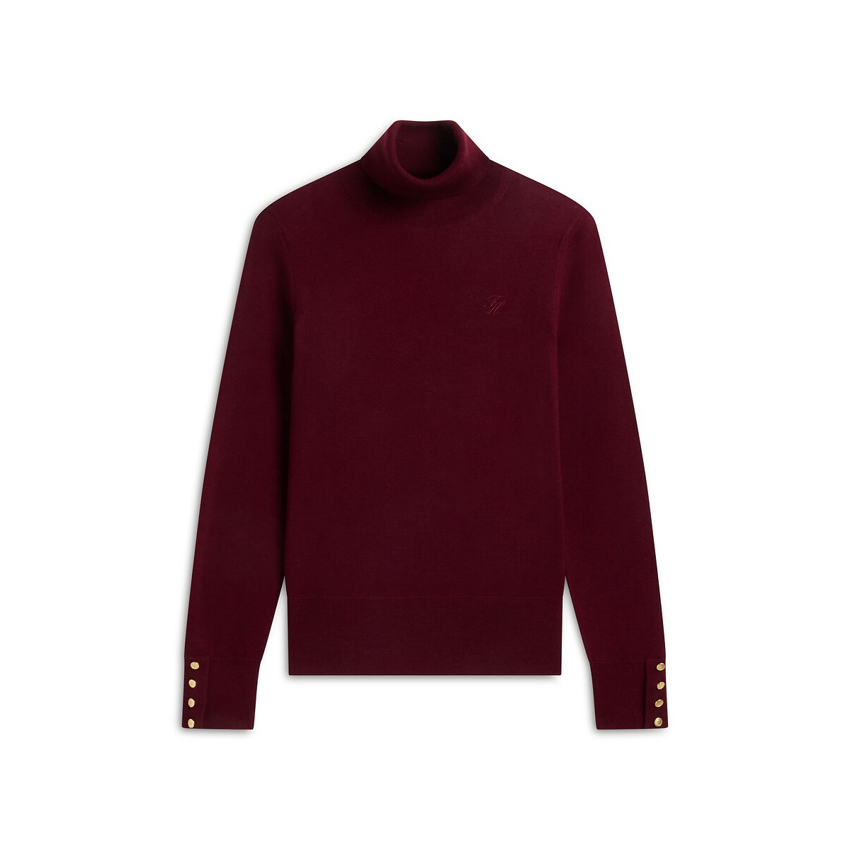 Pull col roulé en laine mérinos burgundy, TOMMY HILFIGER
