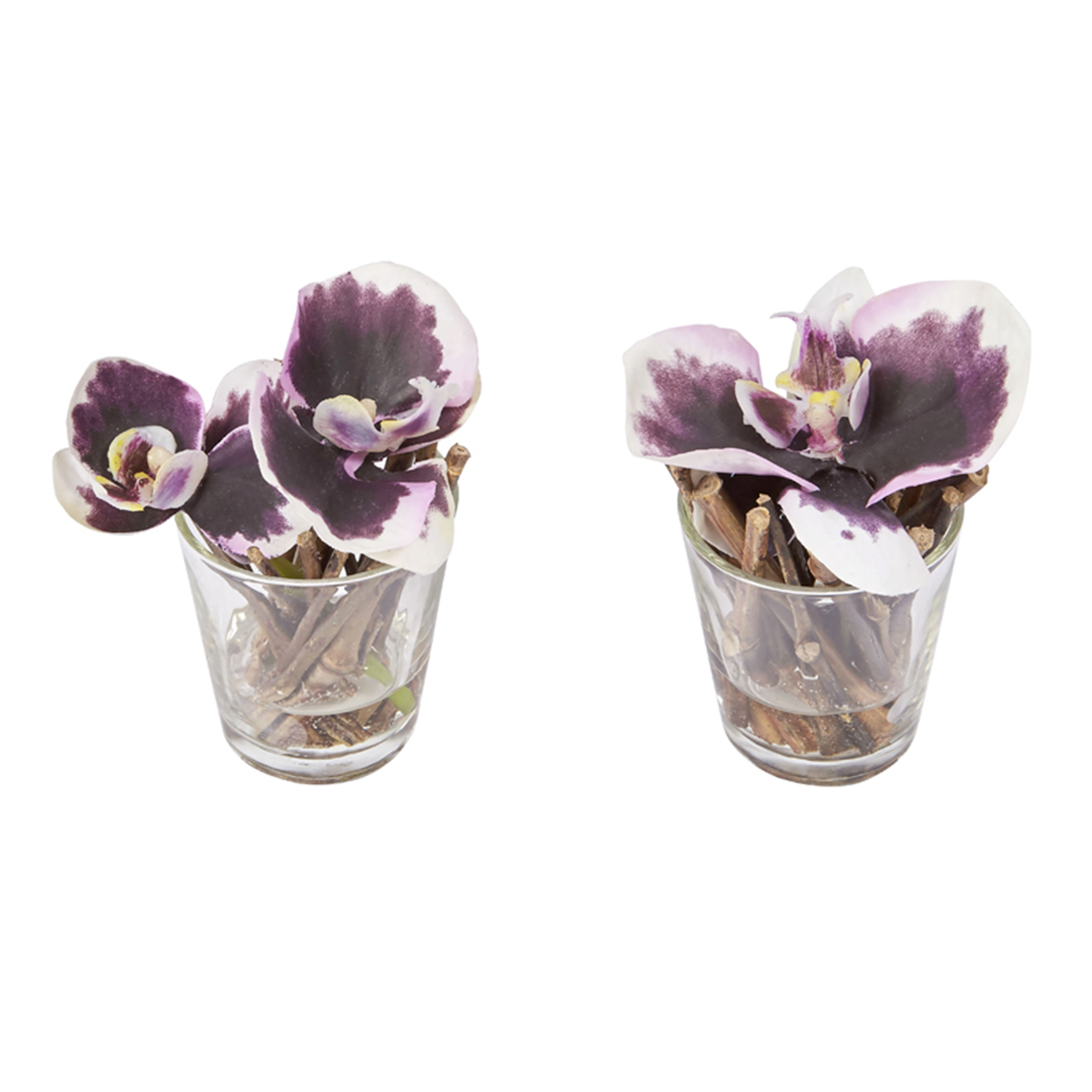 Set de 2 orchidées en illusion d'eau artificielles D10 SISSI fuchsia, SIA DECO
