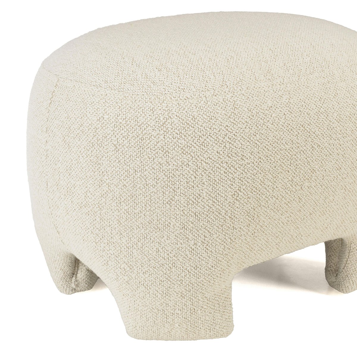 Pouf forme design en tissu petite bouclette beige COLOMBUS beige, PIER IMPORT