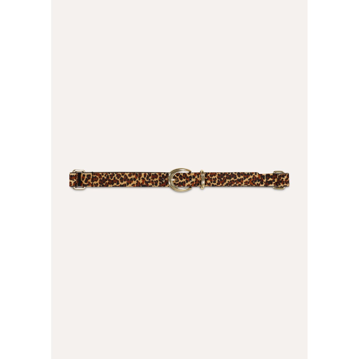 Ceinture fine en cuir effet poils animalier marron, LA FEE MARABOUTEE