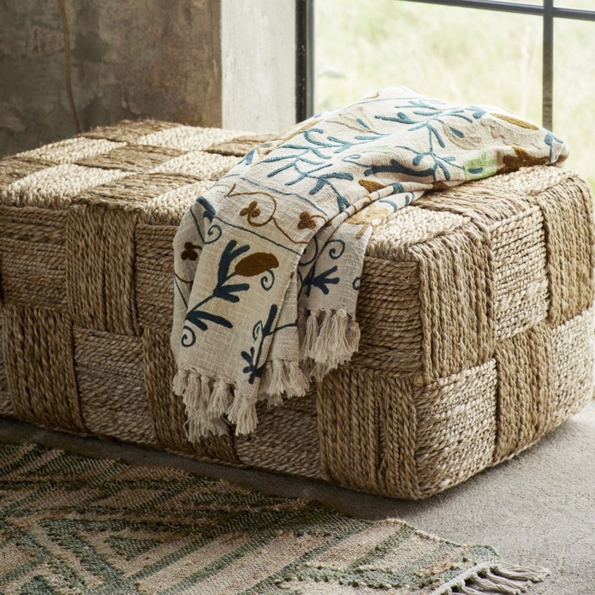 Tapis jute motif géométrique vert, MADAM STOLTZ