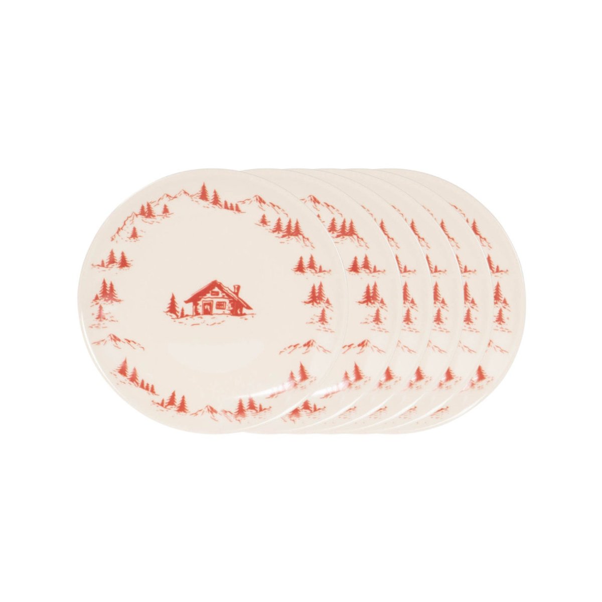 Assiette dessert 21 cm (lot de 6) - ALPAGES rouge, TABLE PASSION