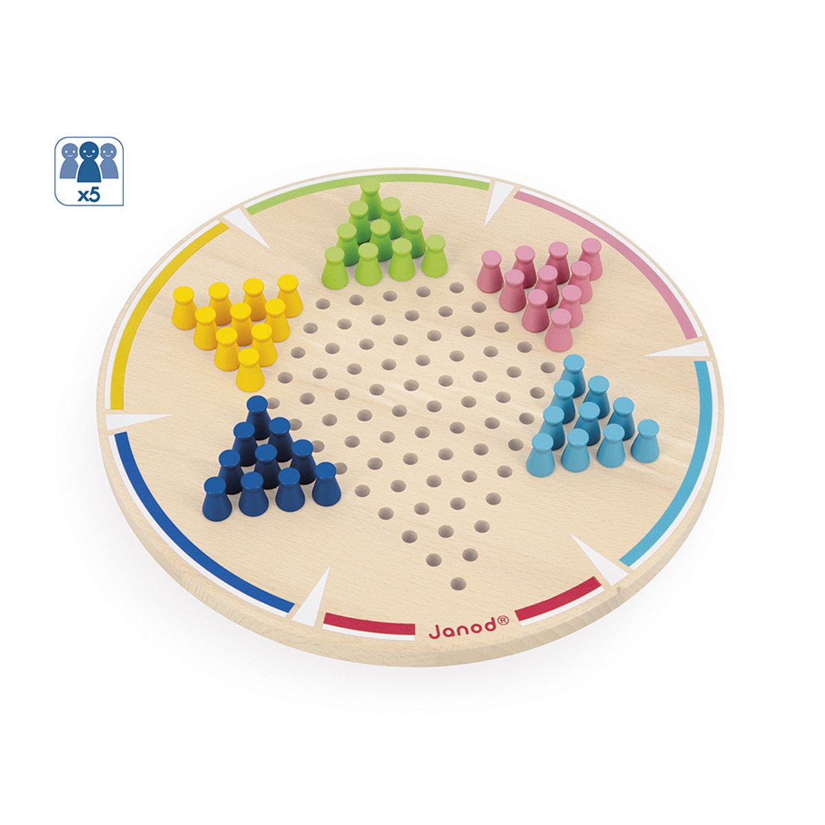 Jeu De Société Dames Chinoises En Bois couleur unique, JANOD