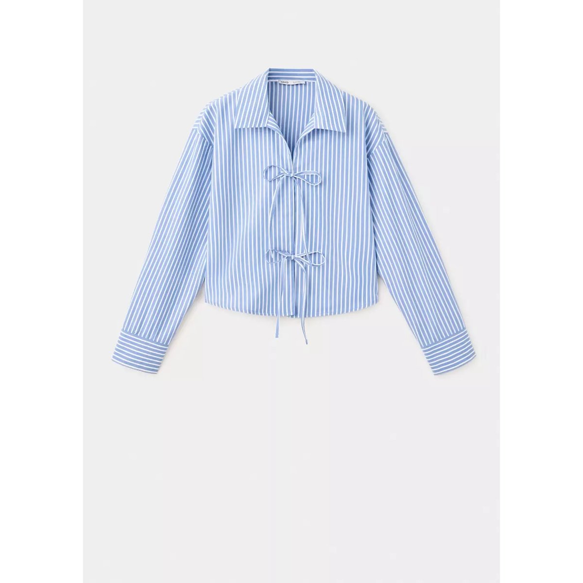 Chemise rayures nœuds bleu ciel, MANGO TEEN