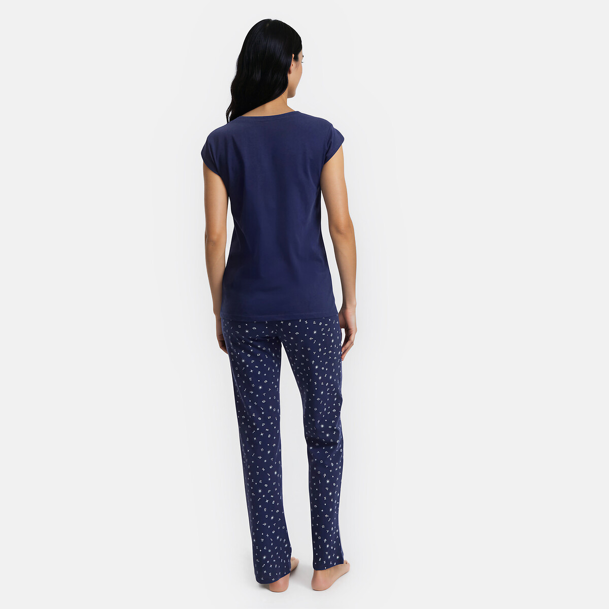 Pyjama en coton, imprimé astral, t-shirt manches courtes et pantalon  imprimé constellation, SO'HOME