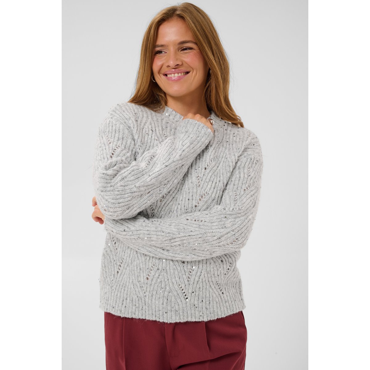 Pullover tricoté gris harbor mist melange, KAFFE