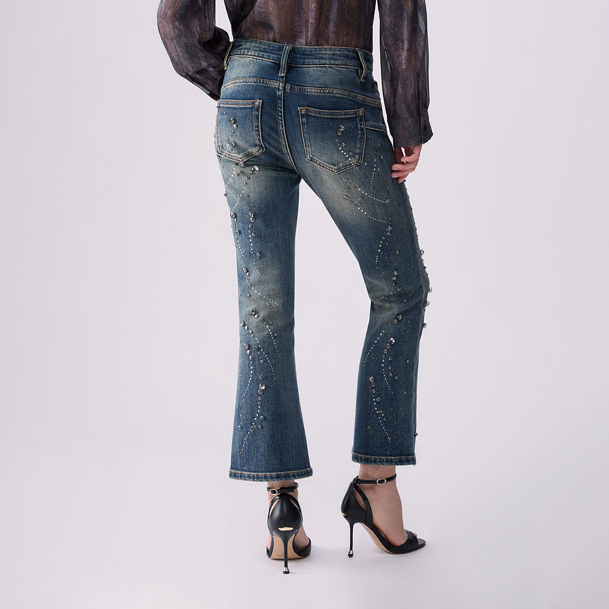 Jean bootcut avec strass denim bleu, LIU JO