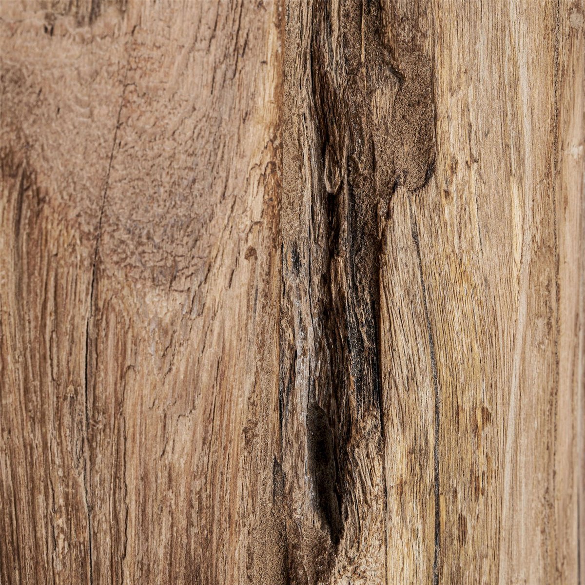 Table basse en bois de chemin de fer style rustique brun clair bois naturel sablé, RECOLLECTION