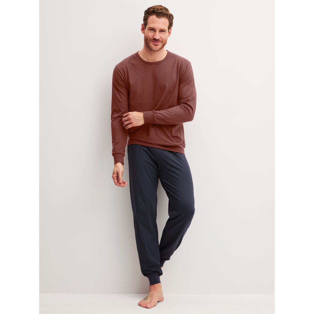 manches longues Coton RELAX ESSENTIALS brick red, CALIDA