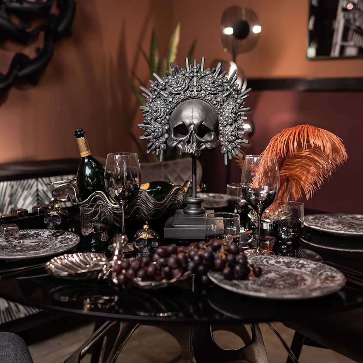 Déco crâne couronne noir, KARE DESIGN