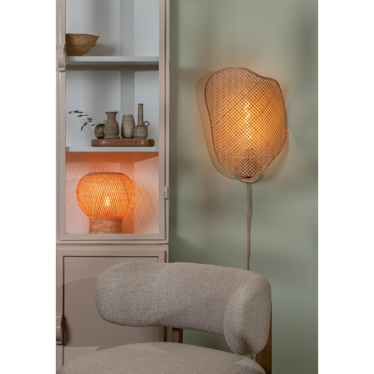 Lampe À Poser Bambou BARBADOS marron, GOOD & MOJO