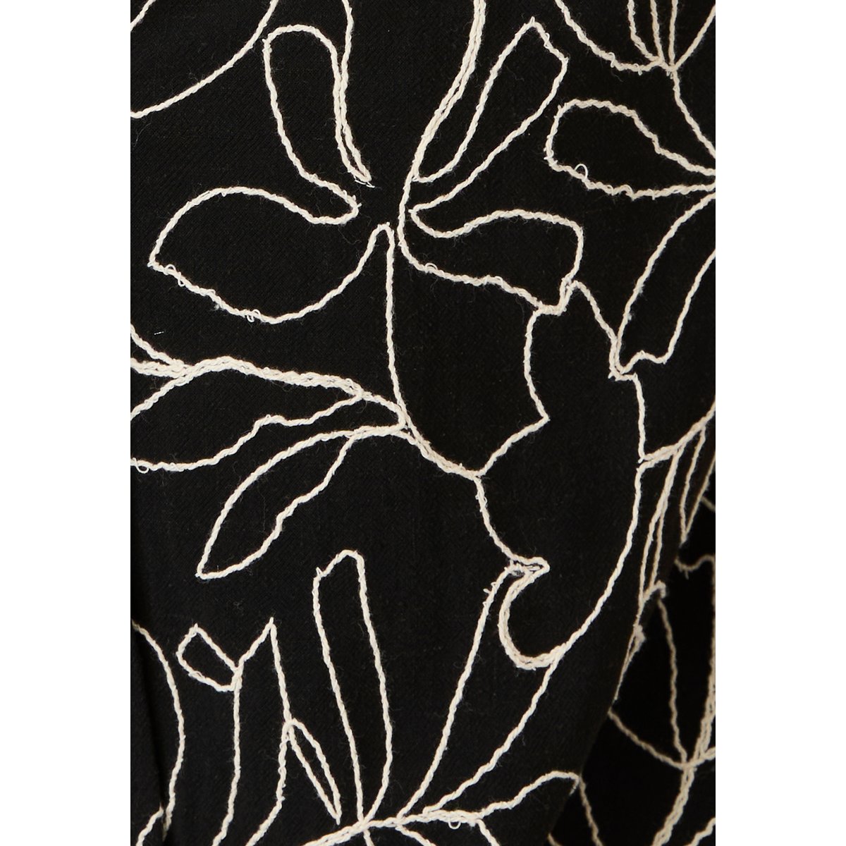 Chemisier crêpe brodé fleuri noir fleuri, DAMART