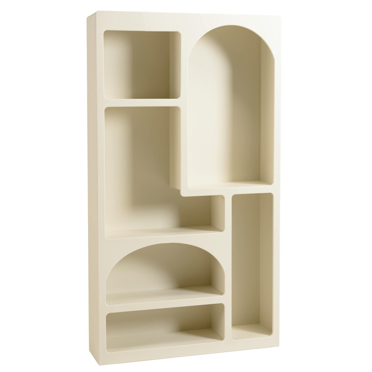 Etagère 6 niches 100x26cm en bois peint couleur beige NELIA beige, PIER IMPORT