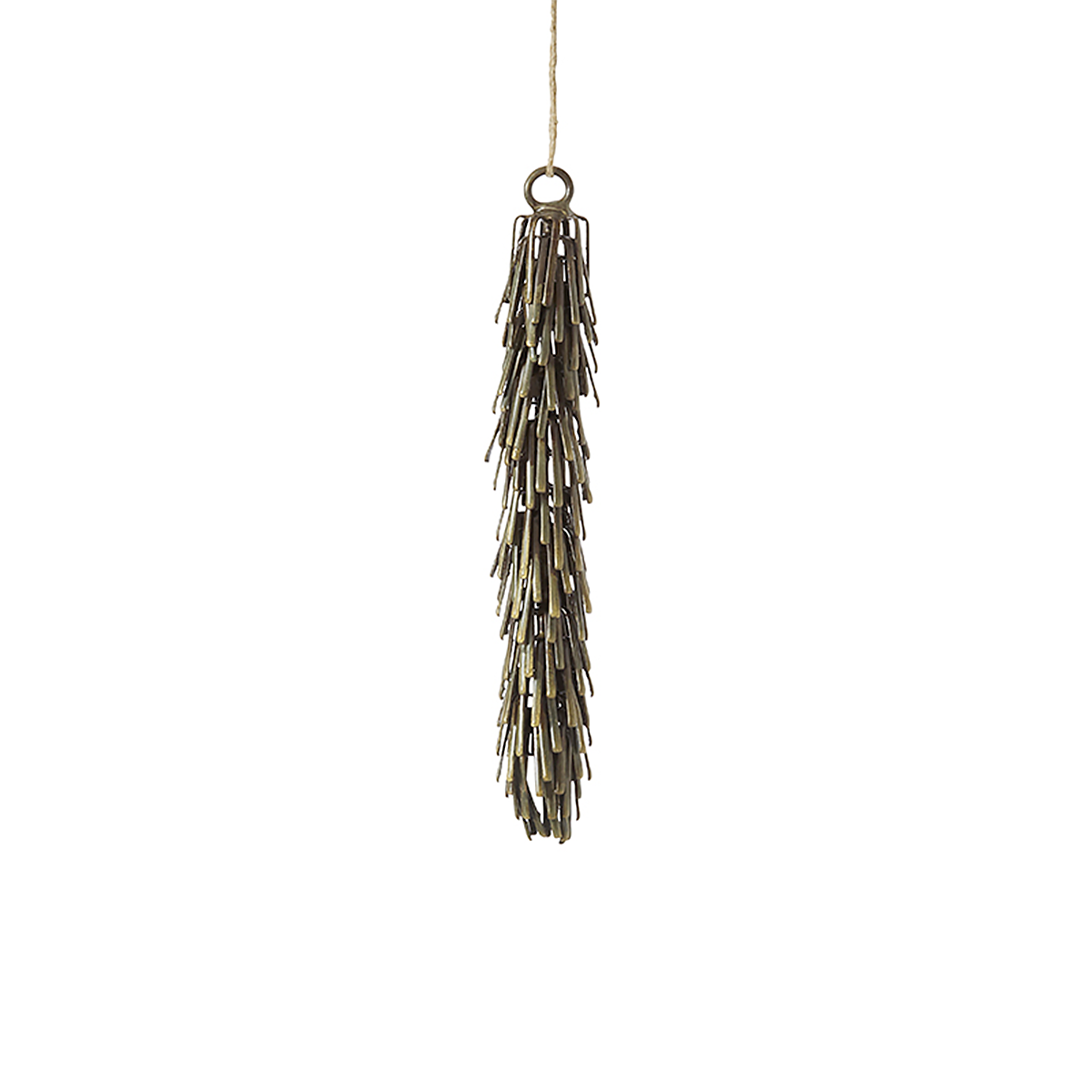 Suspension de noël décorative pomme de pin en fer H13 marron, SIA DECO