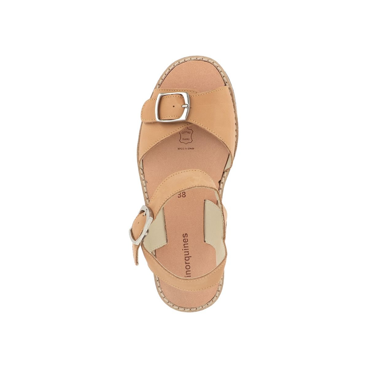 Sandales en cuir AVARCA BOUCLE camel, MINORQUINES