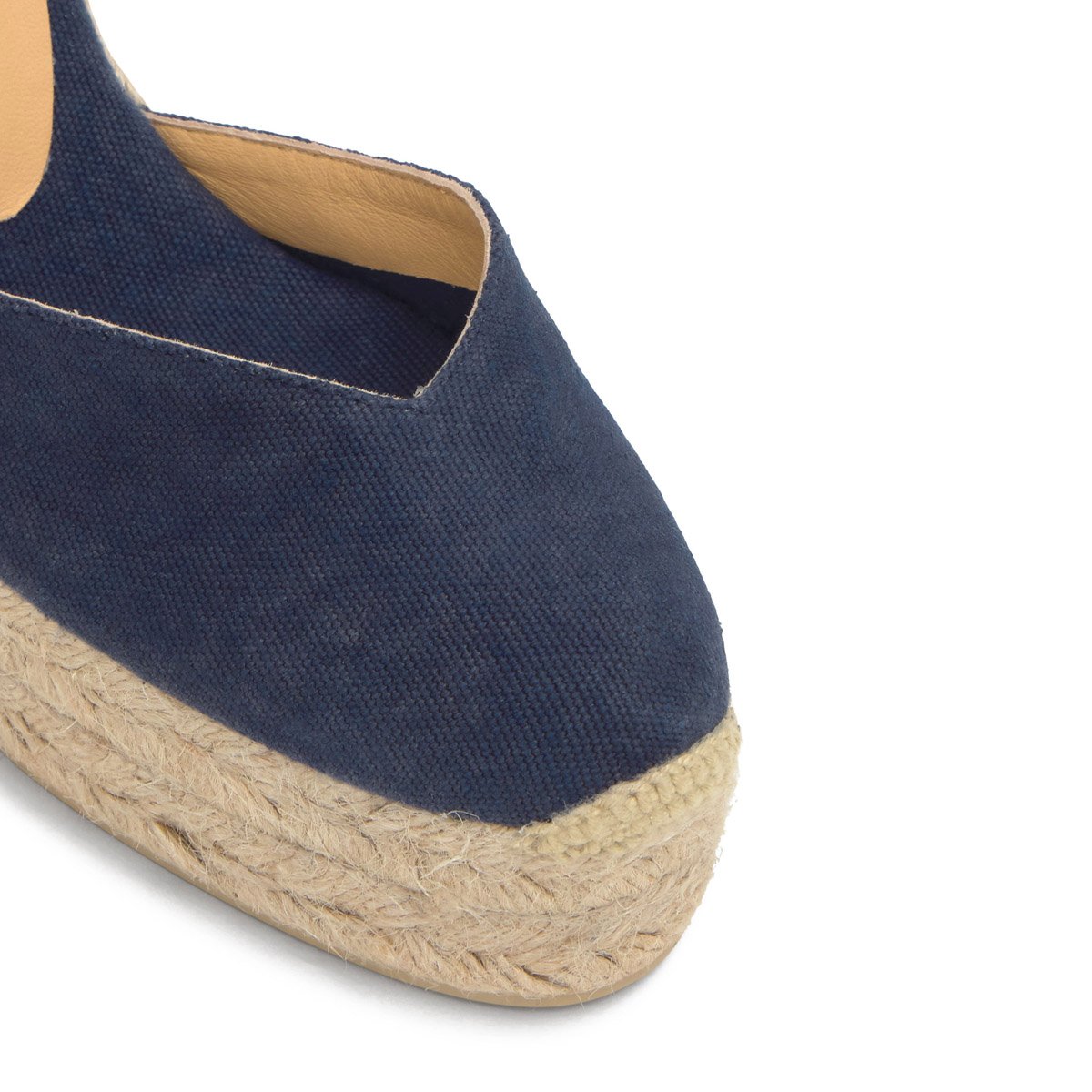 Espadrilles compensées à plateforme tressée CHIARITA EXTRA PLATFORM bleu foncé, CASTANER