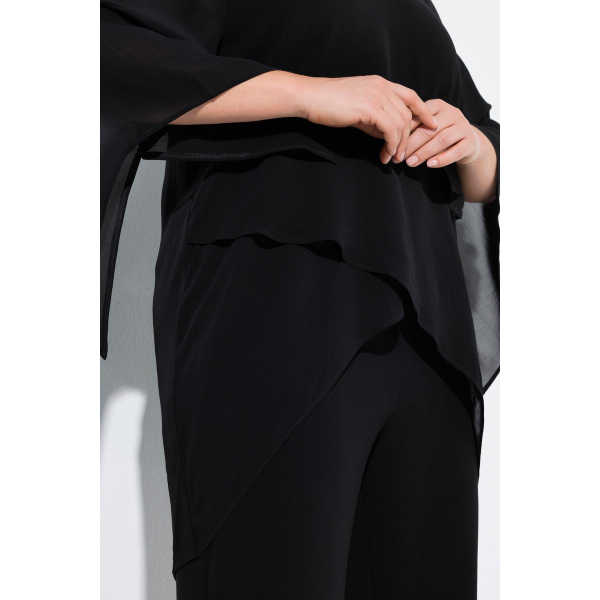 Blouse en chiffon, devant doublé noir, ULLA POPKEN