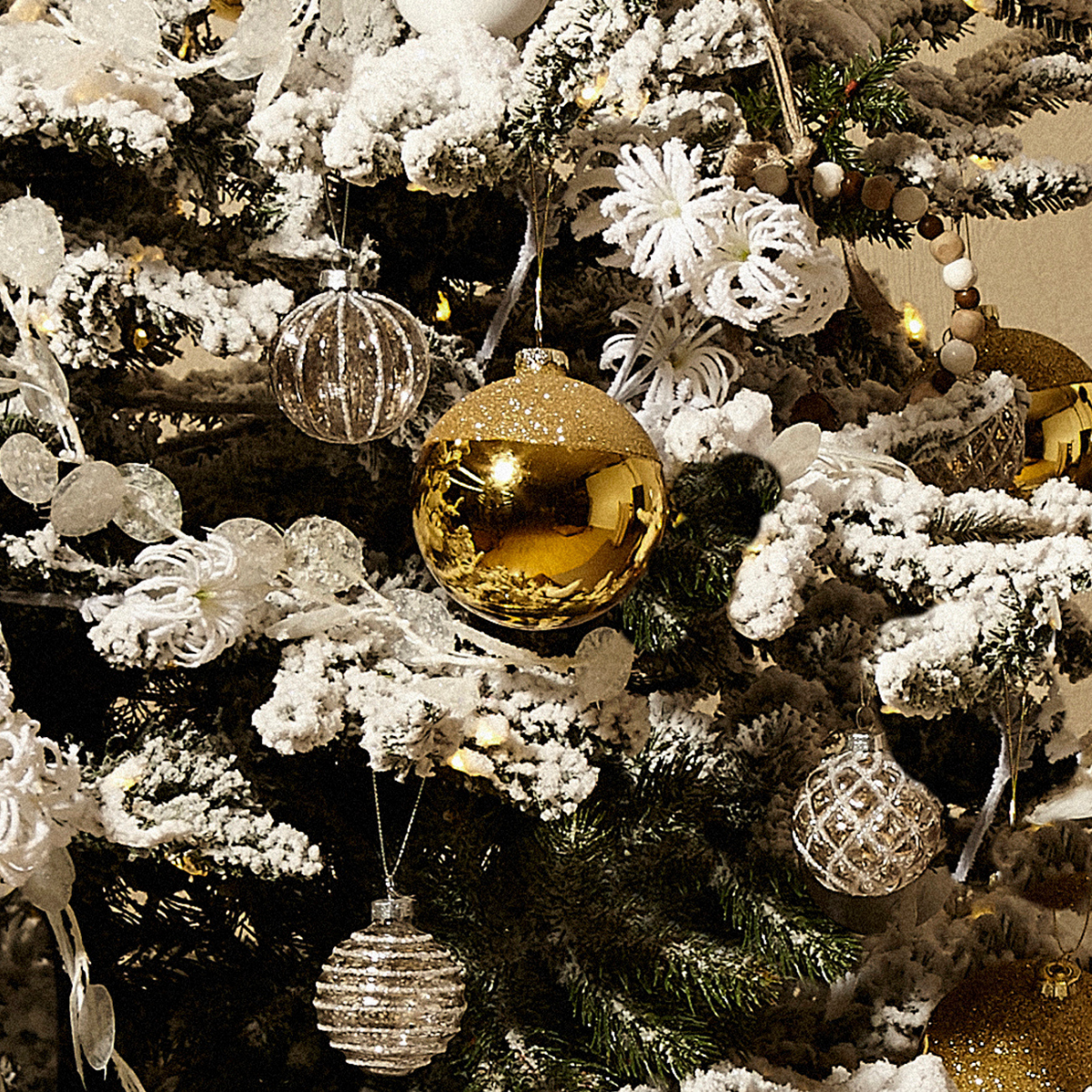 Boule de noël décorative bicolore en verre D10 doré, SIA DECO