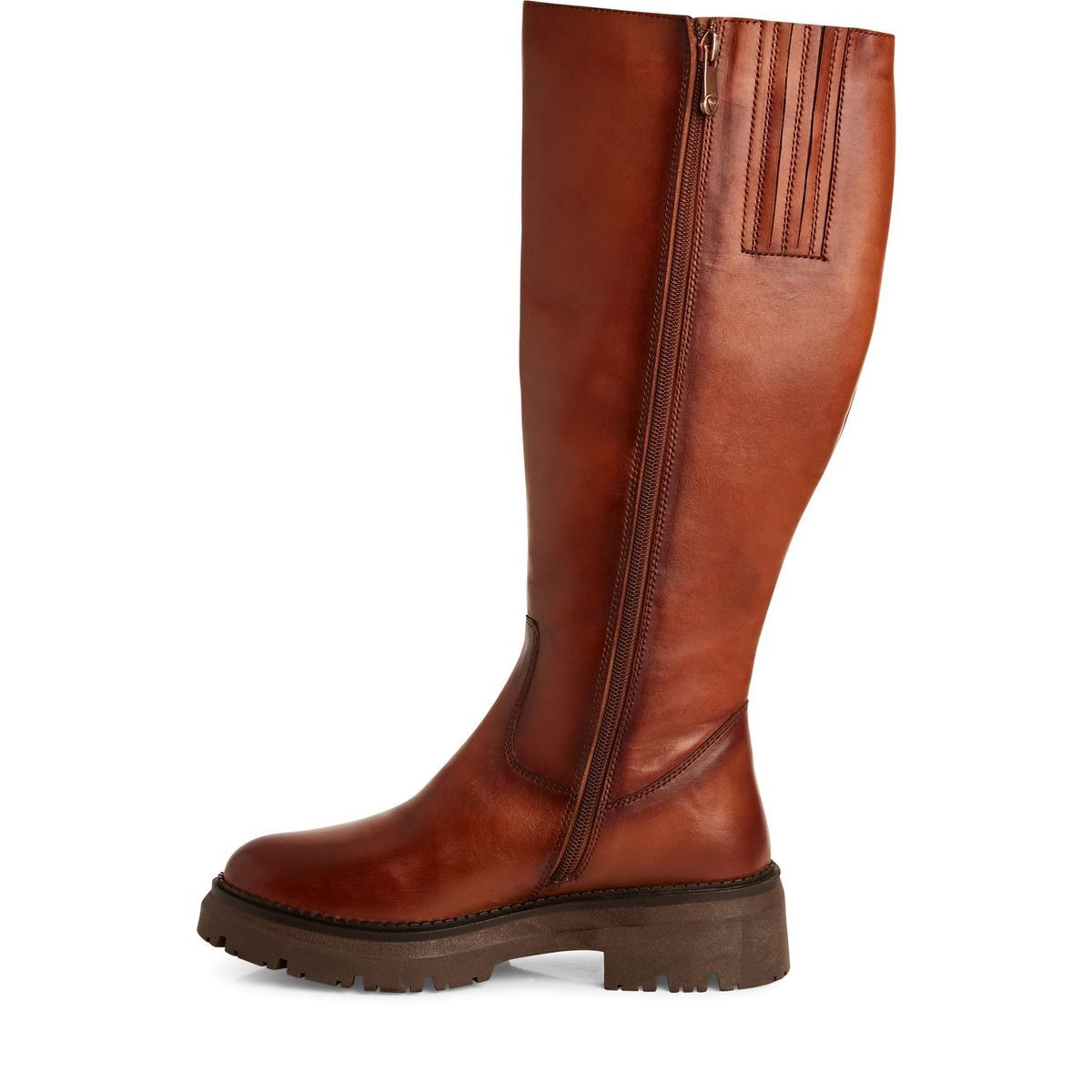 Bottes en cuir marron cognac, MARCO TOZZI