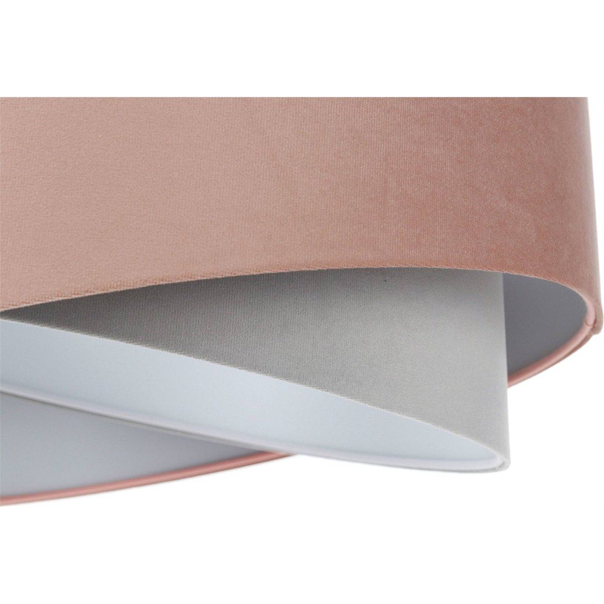Suspension ronde en velours Jasmin bebe rose poudré et gris clair, BPS KONCEPT