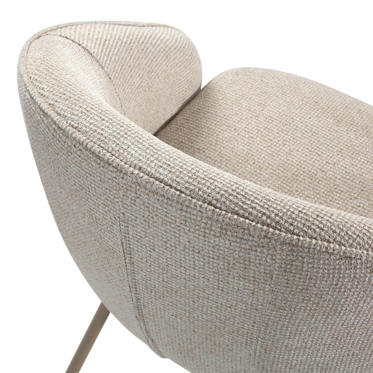 Lot de 2 Chaises en tissu et métal PIA beige, CALICOSY