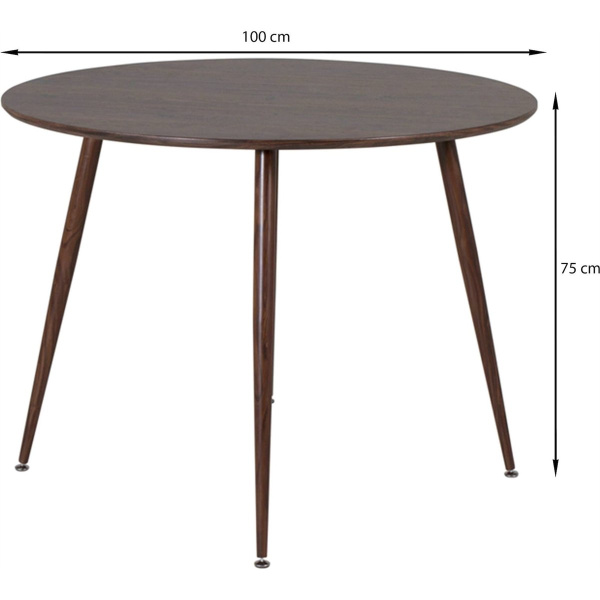 Table ronde métal collection PLAZA noyer, RECOLLECTION