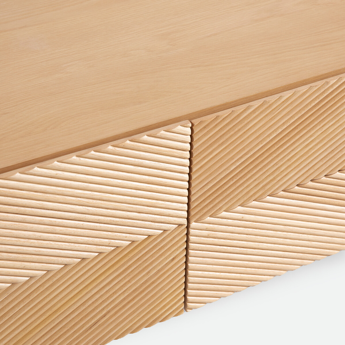 TV-Schrank JEREM aus Furnier mit reliefartiger Front, Breite 180 cm eichefarben, LA REDOUTE INTERIEURS