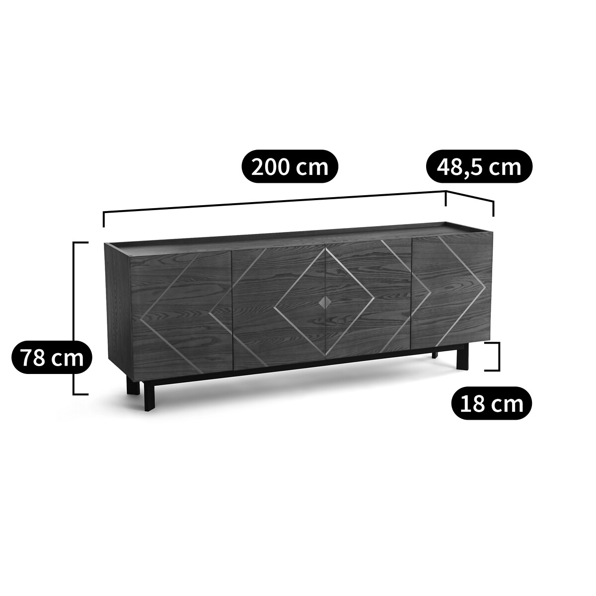 Buffet enfilade 4 portes, Palaz noyer, LA REDOUTE INTERIEURS