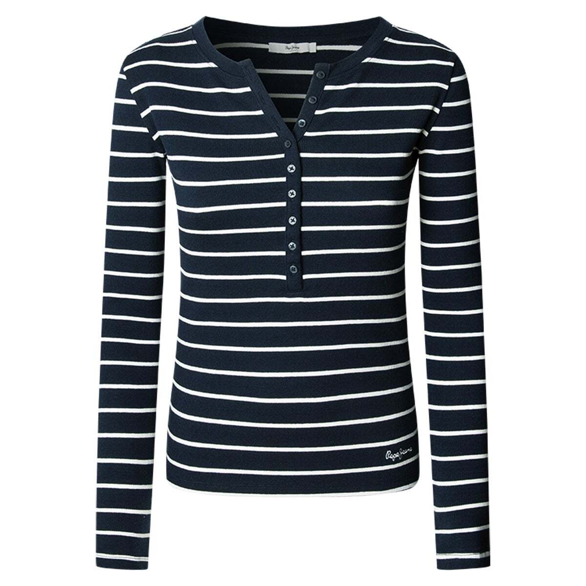 T-Shirt Côtelé À Rayures bleu, PEPE JEANS