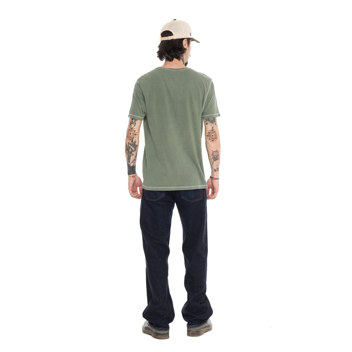 Tee shirt coton FLESH vert/noir/kaki, VON DUTCH