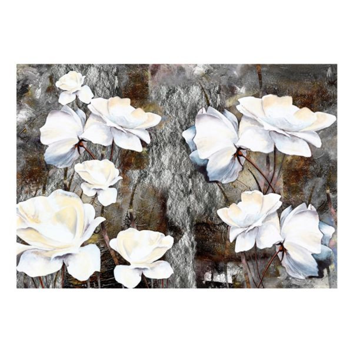 Papier peint intissé panoramique Fleurs Sign of sympathy gris / argent, EDEN