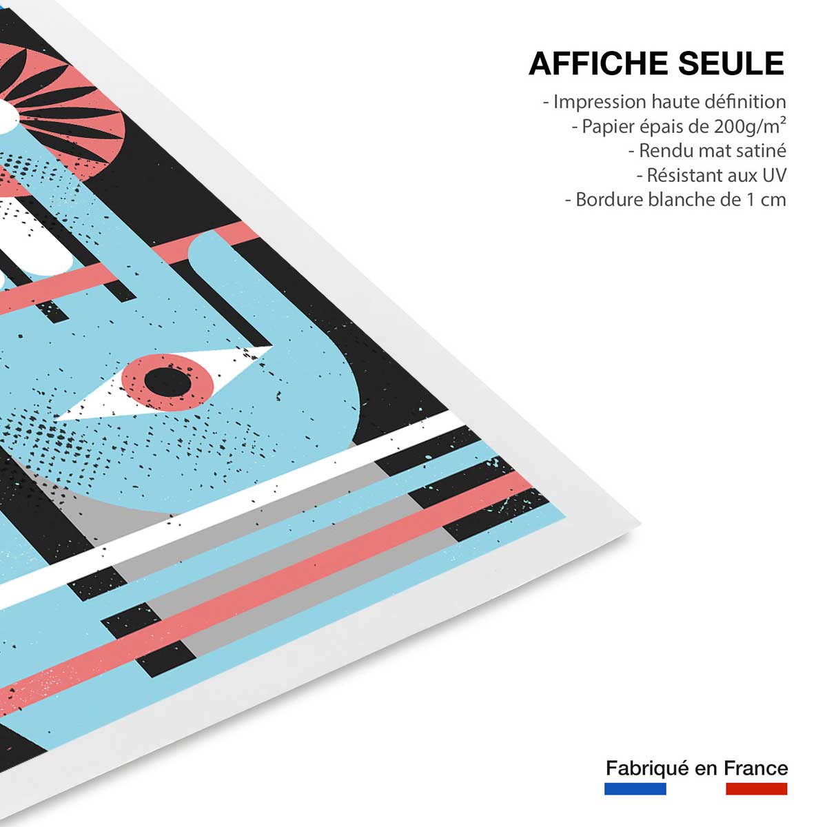 Affiche La main bleue affiche seule, HEXOA