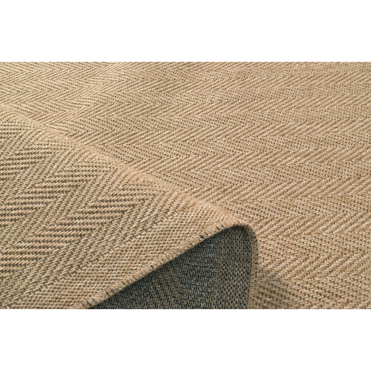 Tapis intérieur extérieur rond aspect jute cheuvrons NATURE beige, NAZAR RUGS