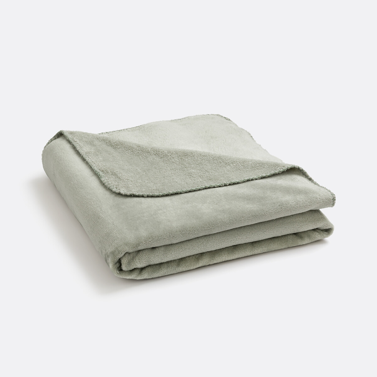 Plaid polaire polyester recyclé, Maxine vert de gris, LA REDOUTE INTERIEURS