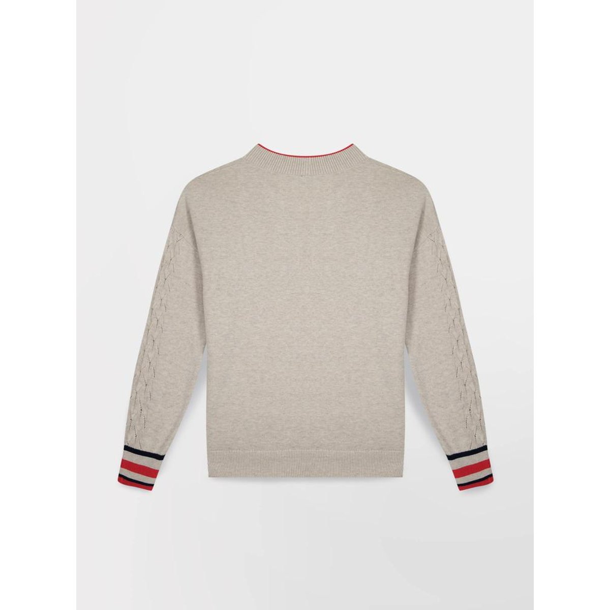 Pull col v XELLAVER ecru, TBS