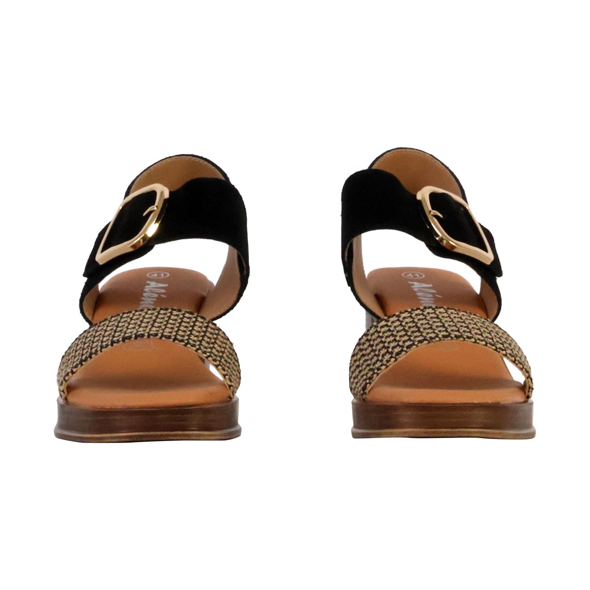 Sandales à Talon Cuir Alenoa noir, THE DIVINE FACTORY