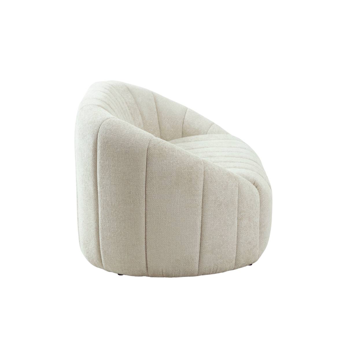 Canapé en tissu arrondi AXEL beige, MADE IN MEUBLES 