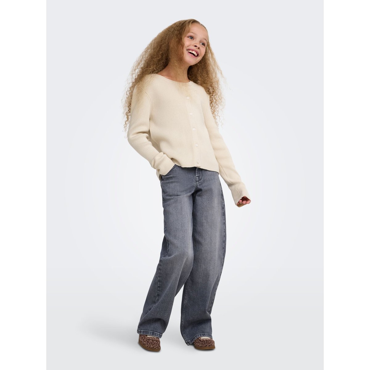 Jean À Jambe Large grise - medium grey denim 1, KIDS ONLY