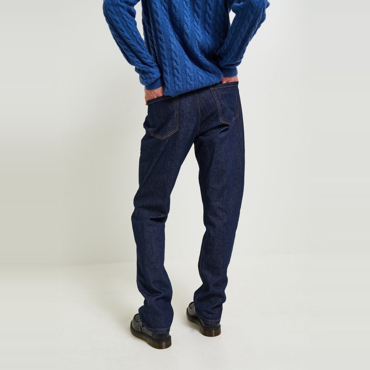 Jean straight contenant du coton BIO blue denim, MONOPRIX